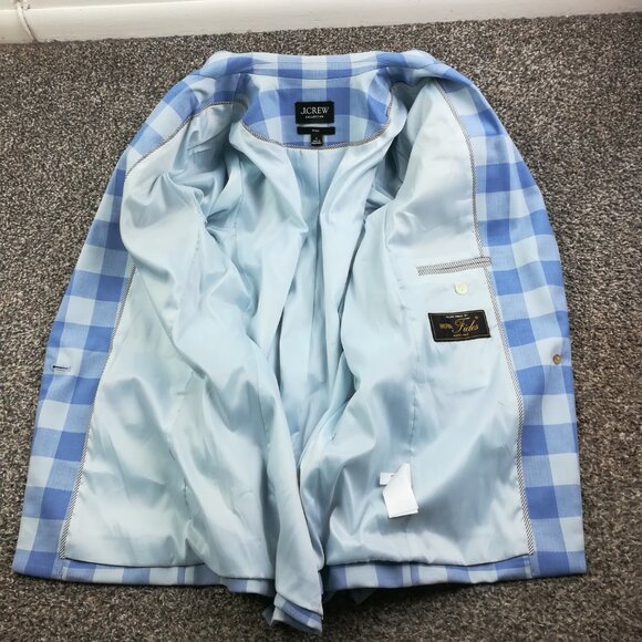2023 J Crew Willa Blazer Jacket Italian Wool Gingham Checked Herringbone Sz 4 - Picture 5 of 15